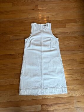 JCrew Denim White Sleeveless Shift Dress